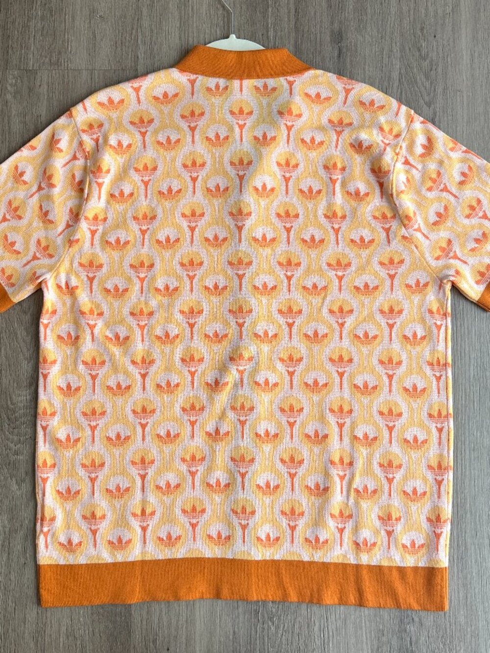 Adidas Originals Knit Polo Men's Medium in Orange Ice Tangerine - Picture 3 of 9